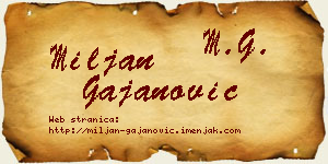 Miljan Gajanović vizit kartica